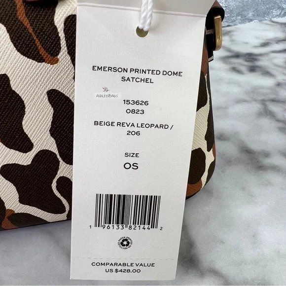 Tory Burch Emerson Printed Dome Satchel Crossbody In Leopard Print - Picture 11 of 11